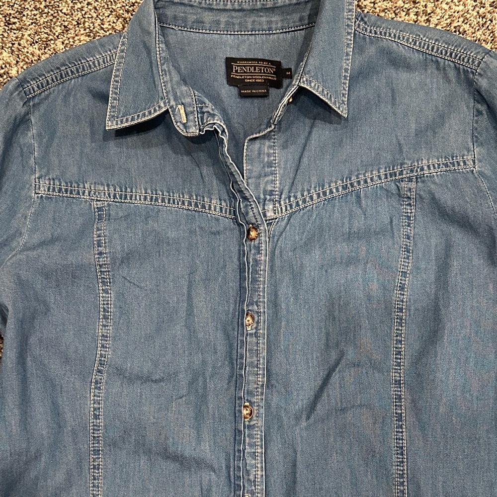 Pendleton Women's Blue Button Down Shirt - image 3